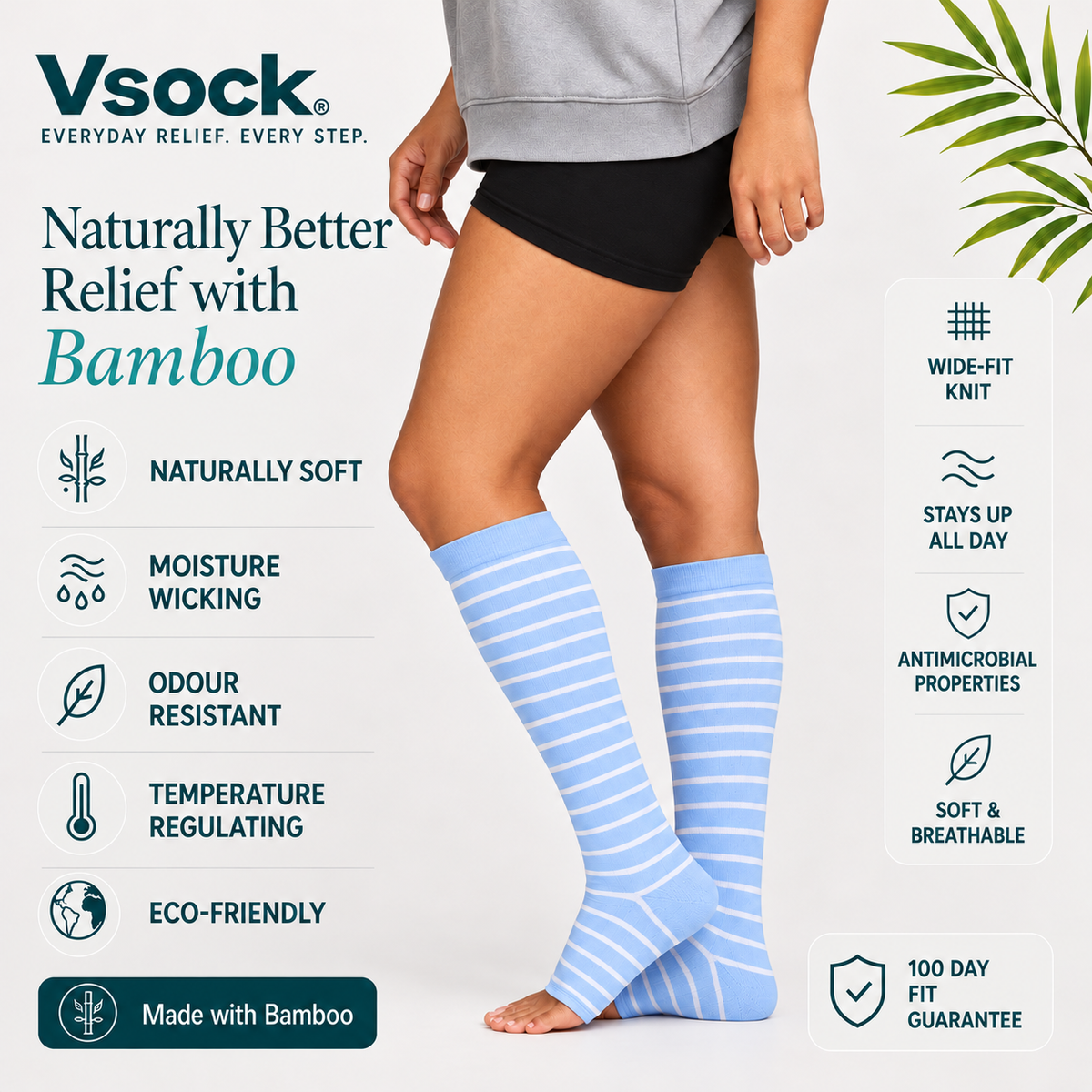 Vsock™ Bamboo Open Toe Compression Socks